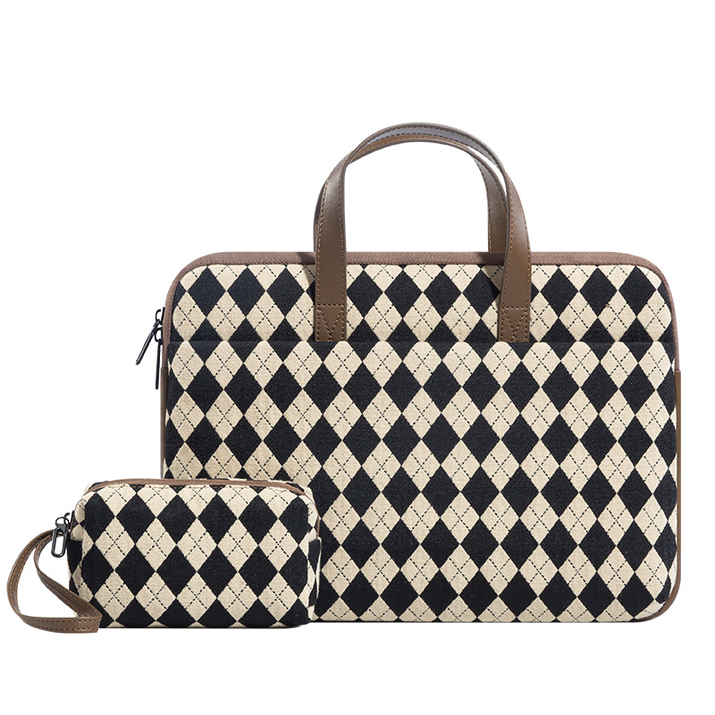 BRINCH Plaid лаптоп вътрешна чанта с полиестерна подплата – износоустойчива, ударопоглъщаща, намаляваща натоварването