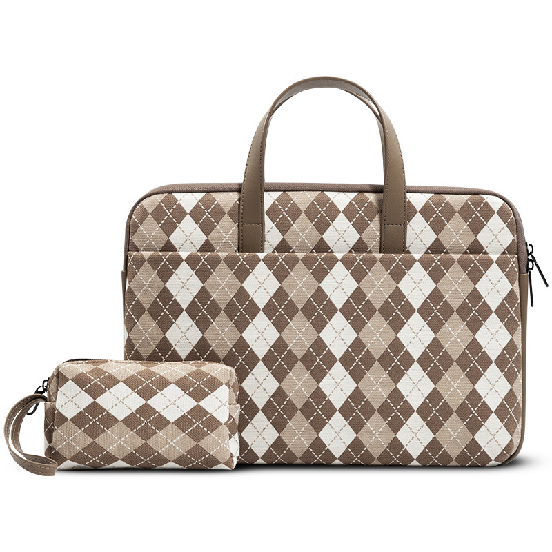 BRINCH Plaid лаптоп вътрешна чанта с полиестерна подплата – износоустойчива, ударопоглъщаща, намаляваща натоварването