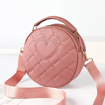 Ženska crossbody torba, PU materijal, okrugli oblik, zatvarač, džep za mobitel