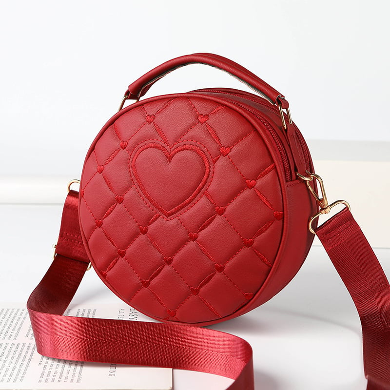 Ženska crossbody torba, PU materijal, okrugli oblik, zatvarač, džep za mobitel
