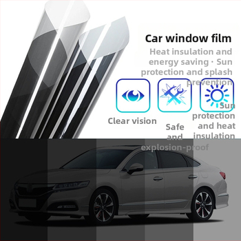 Automašīnas logu folija, PET termoizolācijas folija, gaismas pārraidīšana 5–80%, siltuma izolācija 40–90%, UV aizsardzība 60–99%, biezums 2 mil