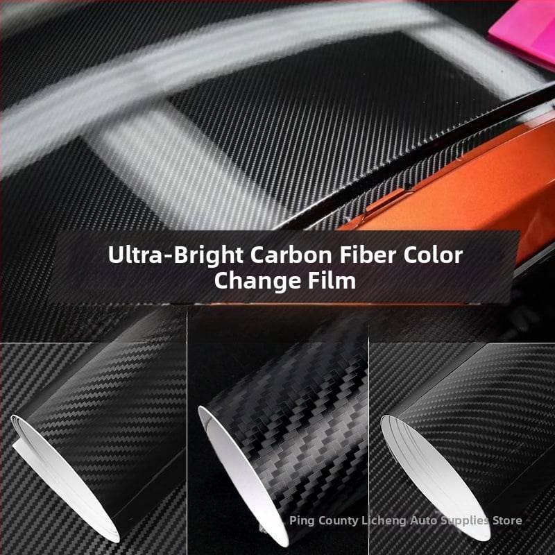 Полиетиленово фолио за автомобил с висок гланц и карбонова текстура, геометричен модел, самозалепващо фолио, за предната част, капак, багажник, покрив, задна част и страни