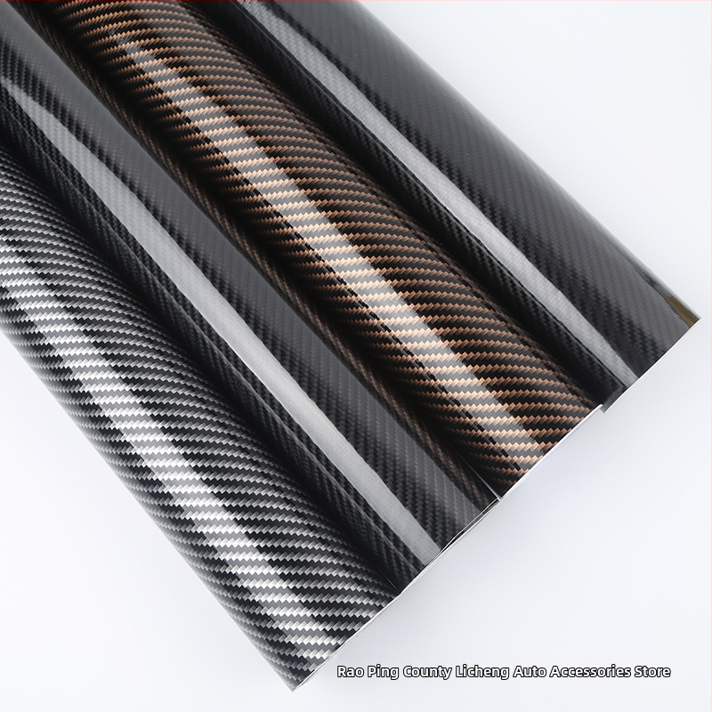 Полиетиленово фолио за автомобил с висок гланц и карбонова текстура, геометричен модел, самозалепващо фолио, за предната част, капак, багажник, покрив, задна част и страни