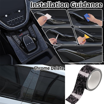 Automobilio durų slenksčio juostelė su anti-slydimo paviršiumi ir anglies pluošto raštu (PVC medžiaga • Hyxpy • 1 metų garantija)