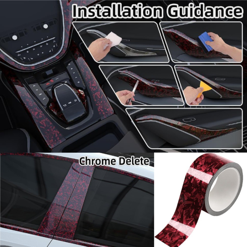 Automobilio durų slenksčio juostelė su anti-slydimo paviršiumi ir anglies pluošto raštu (PVC medžiaga • Hyxpy • 1 metų garantija)