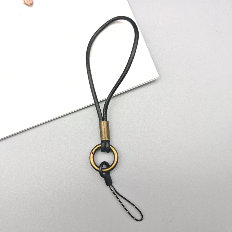 Duga ručno izrađena kožna lanyard za mobitel, unisex, metalna kopča, prilagodljiva duljina, bez privjeska