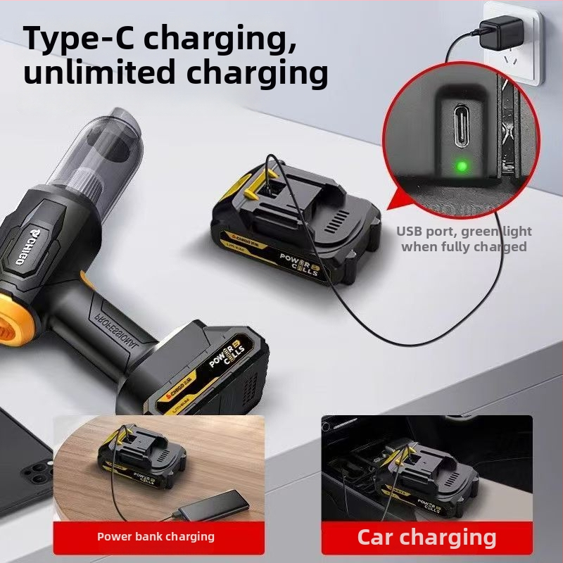 Chigo ръчен вакуум за автомобил — 200W, 20000Pa, безжично захранване и зареждане