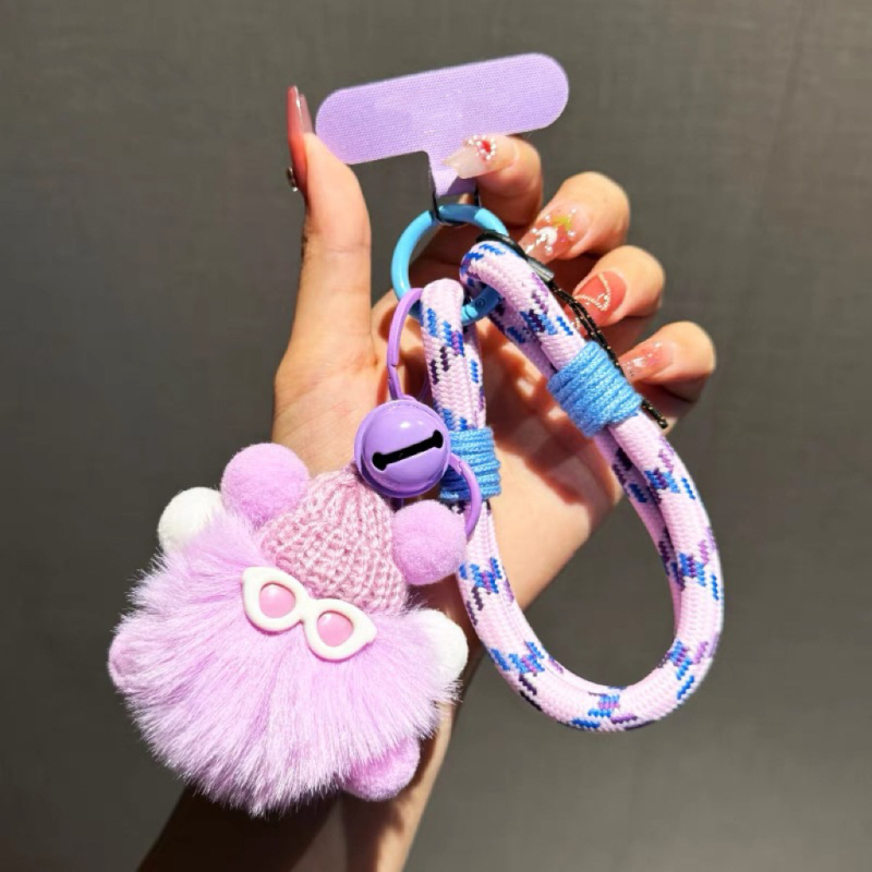 Crossbody torbica za telefon s pletenim užetom i visećom dekoracijom torbe (Materijal: akril; Stil: crtani; Model: viseća dekoracija torbe; Proljeće 2025; Porijeklo: Jieyang)