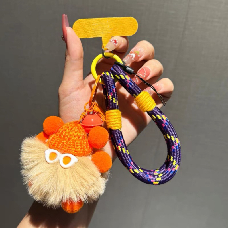 Crossbody torbica za telefon s pletenim užetom i visećom dekoracijom torbe (Materijal: akril; Stil: crtani; Model: viseća dekoracija torbe; Proljeće 2025; Porijeklo: Jieyang)