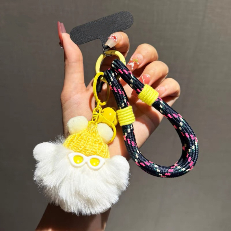 Crossbody torbica za telefon s pletenim užetom i visećom dekoracijom torbe (Materijal: akril; Stil: crtani; Model: viseća dekoracija torbe; Proljeće 2025; Porijeklo: Jieyang)