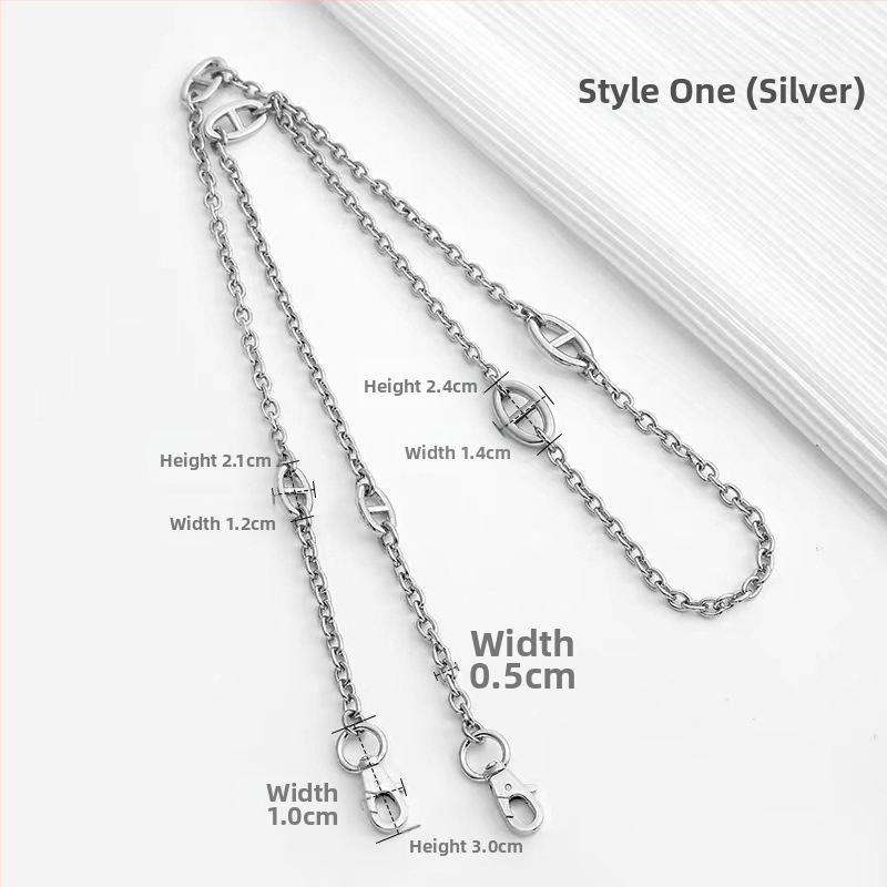 Ζώνη τσάντας/ώμου Yu Yi, μεταλλική, γεωμετρικό μοτίβο, εξουσιοδοτημένη ιδιωτική μάρκα, άνοιξη 2023.