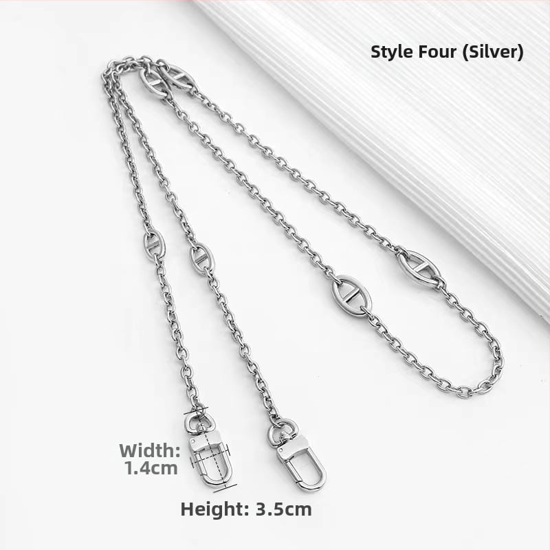 Ζώνη τσάντας/ώμου Yu Yi, μεταλλική, γεωμετρικό μοτίβο, εξουσιοδοτημένη ιδιωτική μάρκα, άνοιξη 2023.