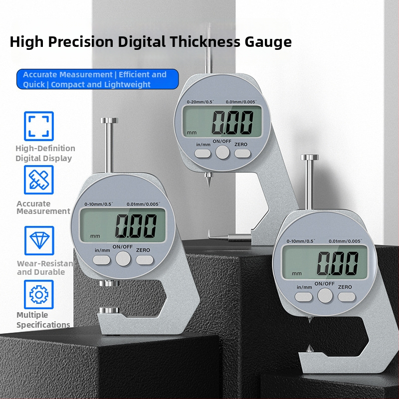 Digitālais biezuma mērītājs, elektroniskais biezuma mērītājs, mini kalipers, mērījumu diapazons 0-10 mm un 0-20 mm, plakanais gals, asais gals un izliektais gals, Cassiolo