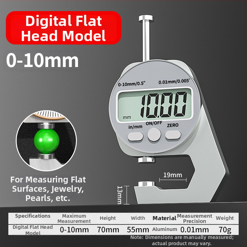 Digitālais biezuma mērītājs, elektroniskais biezuma mērītājs, mini kalipers, mērījumu diapazons 0-10 mm un 0-20 mm, plakanais gals, asais gals un izliektais gals, Cassiolo