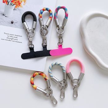 Ланярд за телефон с полиестерово въже и метална катарама, унисекс, ключодържател за камера, къс плетен дизайн