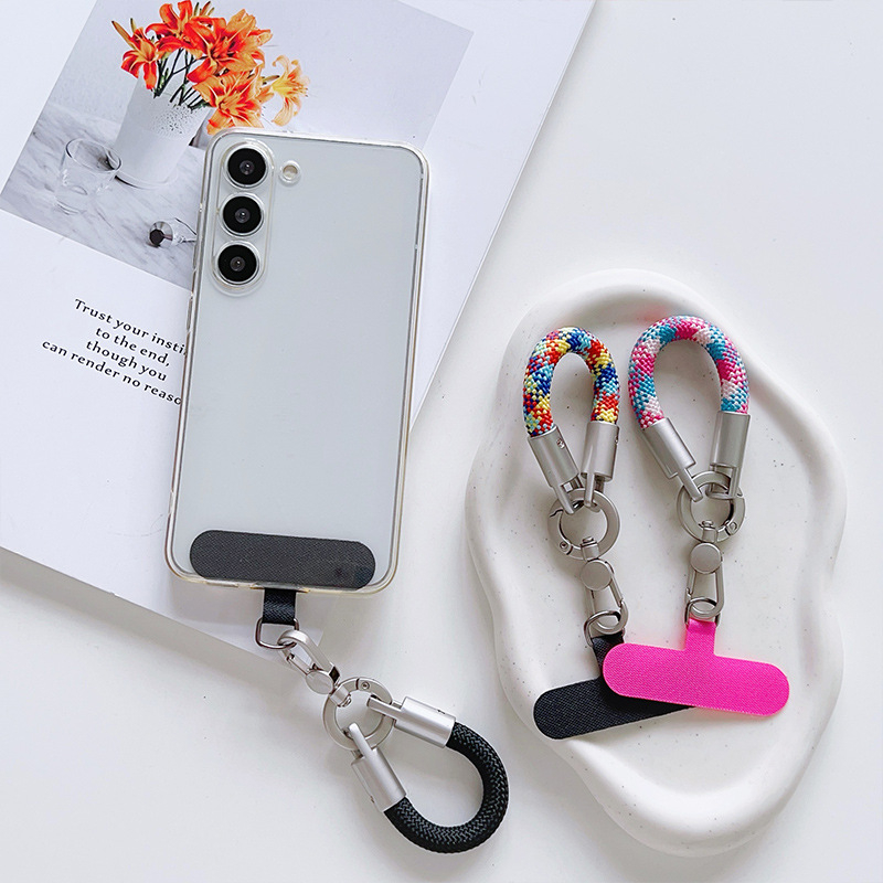 Ланярд за телефон с полиестерово въже и метална катарама, унисекс, ключодържател за камера, къс плетен дизайн