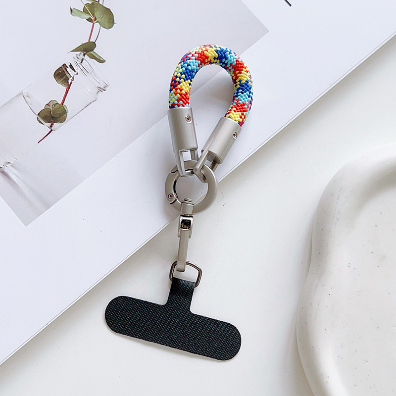 Ланярд за телефон с полиестерово въже и метална катарама, унисекс, ключодържател за камера, къс плетен дизайн