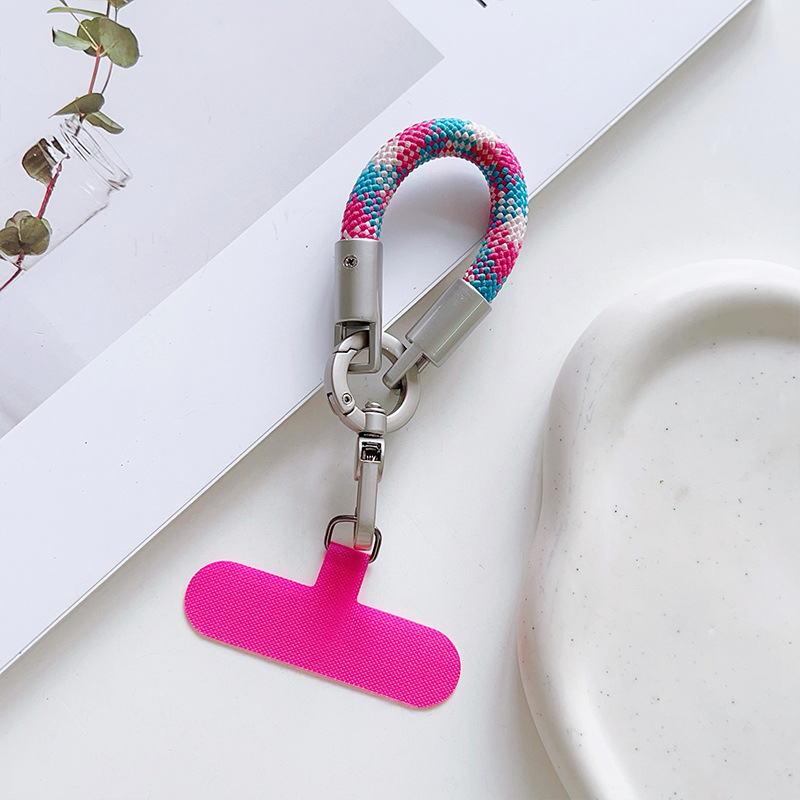 Ланярд за телефон с полиестерово въже и метална катарама, унисекс, ключодържател за камера, къс плетен дизайн