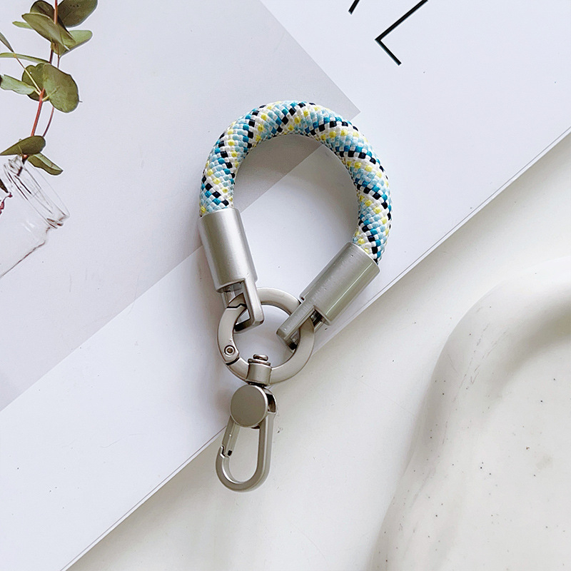 Ланярд за телефон с полиестерово въже и метална катарама, унисекс, ключодържател за камера, къс плетен дизайн