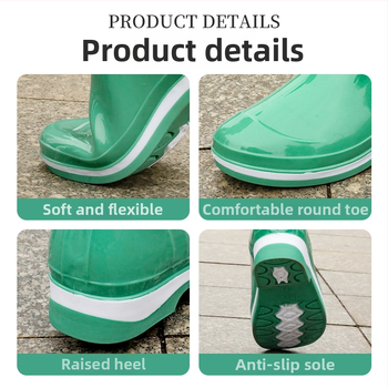 Női esőcsizma PVC felsőrész, magas cső, csúszásmentes, kopásálló, négy évszakos