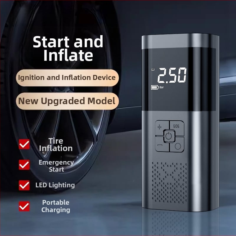 Dvocilindrični automobilski starter i pumpa za gume, 120W, 220V, Punjivi, protok zraka 45 L/min