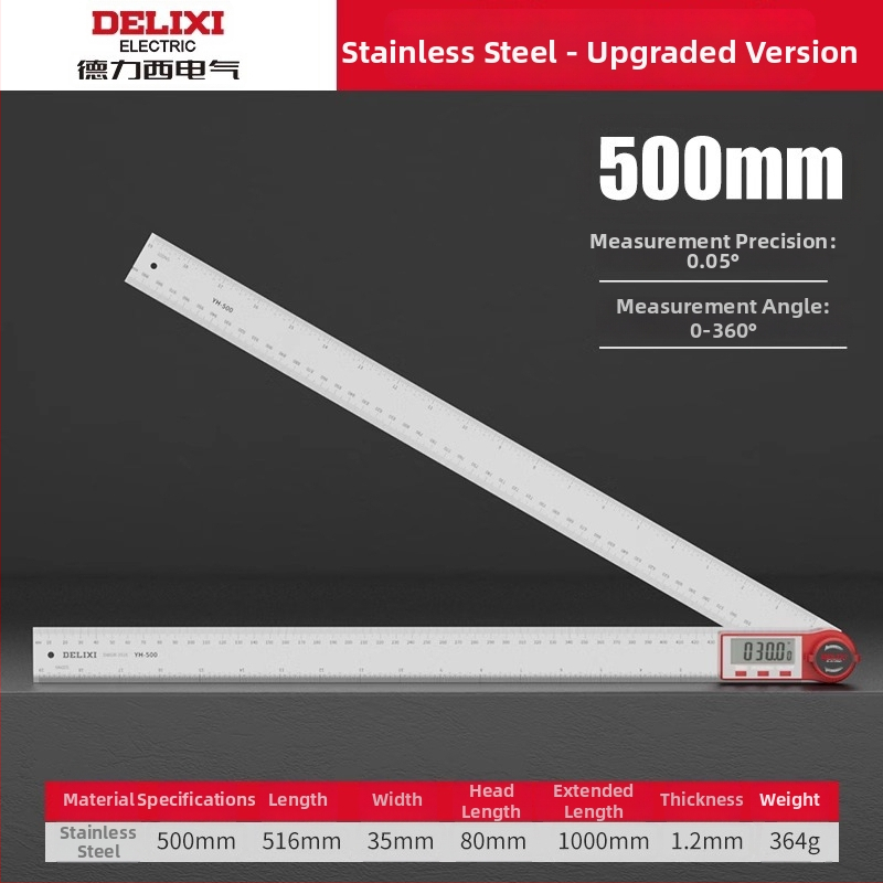 Delixi digitālais leņķu mērinstruments ar displeju koksnes apstrādei, 90° un 360° mērījums