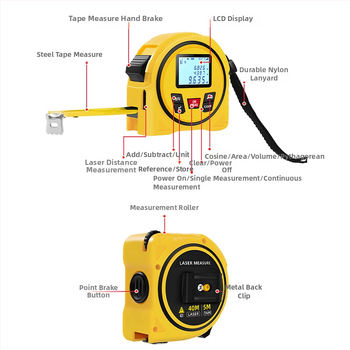 Лазерен дистанционен измервател, три в едно инфрачервено измерване, за вътрешно и външно ползване