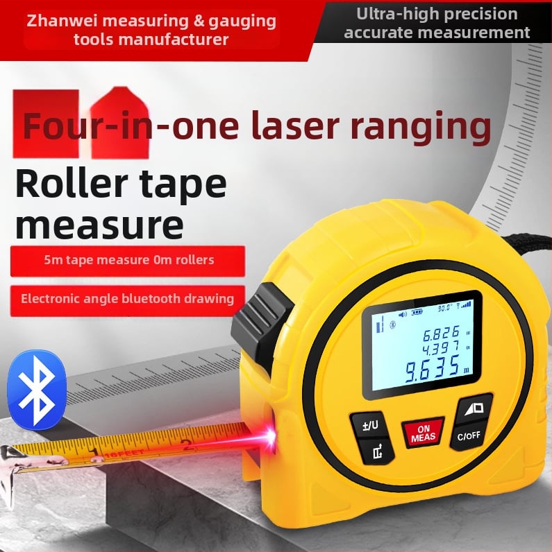 Лазерен дистанционен измервател, три в едно инфрачервено измерване, за вътрешно и външно ползване