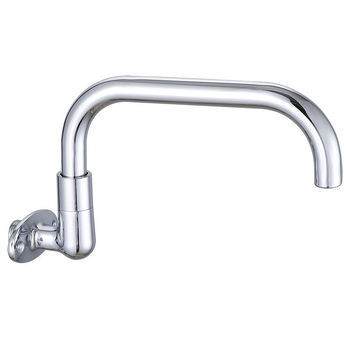 Кухненски смесител с керамично ядро, въртящ се, стенен монтаж, хромирана повърхност, вход/изход 2 см, модерен минималистичен стил, Dragon Man