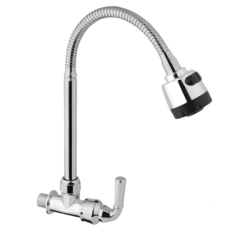 Everything Red вграден кухненски кран за монтаж във стена, само студена вода, ABS корпус, меден клапан, максимум 100°C