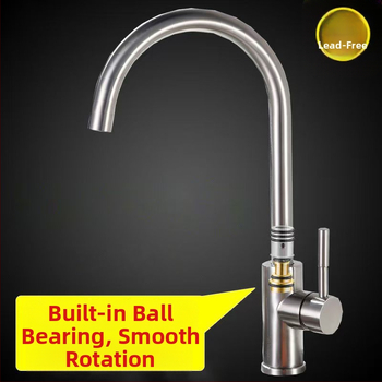 DM 3005 Неръждаема стомана кухненски смесител, 15 мм вход/изход, керамичен дисков клапан