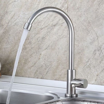 DM 3005 Неръждаема стомана кухненски смесител, 15 мм вход/изход, керамичен дисков клапан