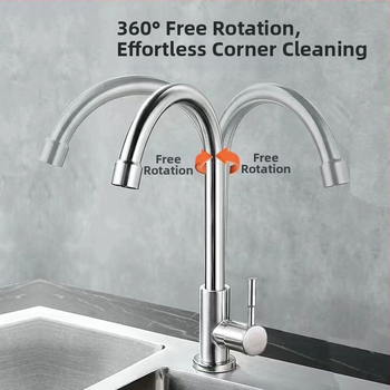 DM 3005 Неръждаема стомана кухненски смесител, 15 мм вход/изход, керамичен дисков клапан