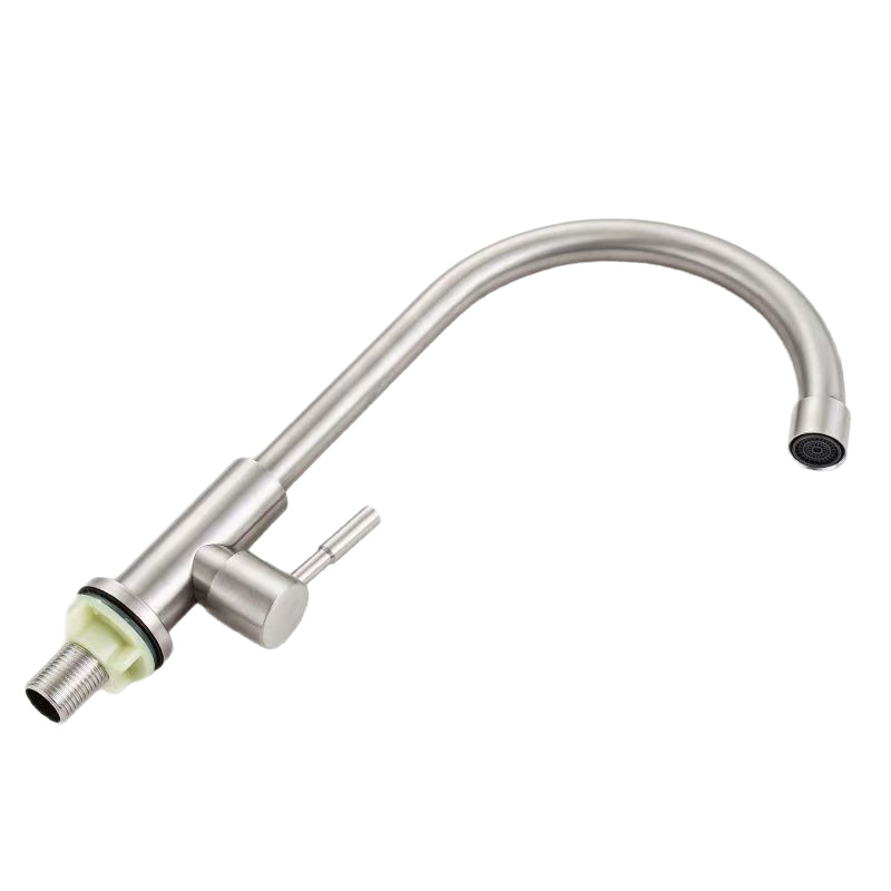 DM 3005 Неръждаема стомана кухненски смесител, 15 мм вход/изход, керамичен дисков клапан