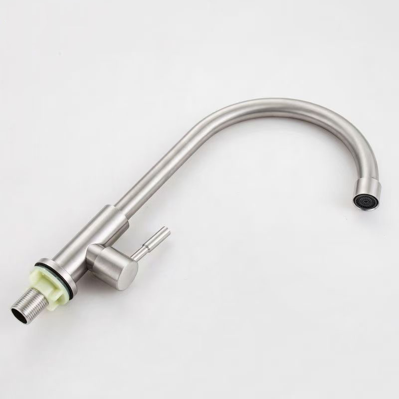 DM 3005 Неръждаема стомана кухненски смесител, 15 мм вход/изход, керамичен дисков клапан