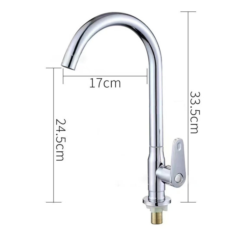 DM 3005 Неръждаема стомана кухненски смесител, 15 мм вход/изход, керамичен дисков клапан