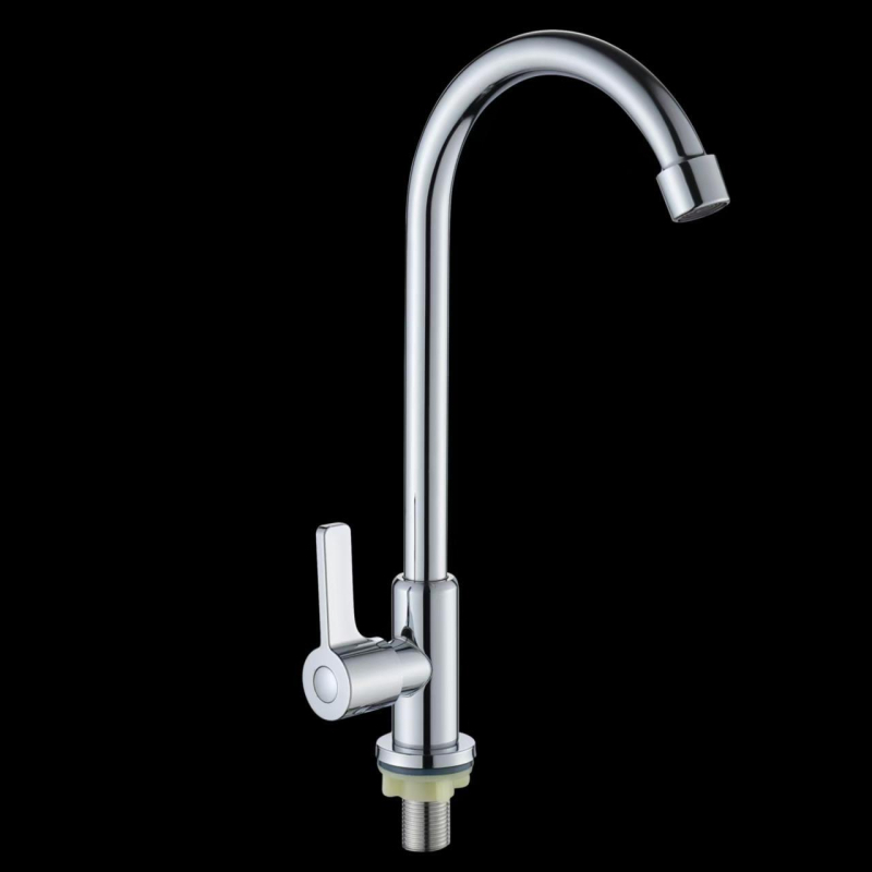 DM 3005 Неръждаема стомана кухненски смесител, 15 мм вход/изход, керамичен дисков клапан