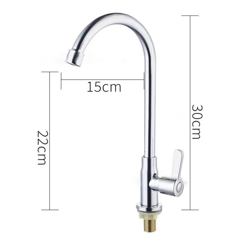 DM 3005 Неръждаема стомана кухненски смесител, 15 мм вход/изход, керамичен дисков клапан