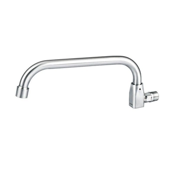 Неръждаема стомана кухненски смесител Yb001, стенен монтаж, 20 мм вход/изход, вал с ролков клапан, ротационно управление топла/студена вода