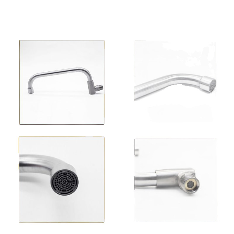 Неръждаема стомана кухненски смесител Yb001, стенен монтаж, 20 мм вход/изход, вал с ролков клапан, ротационно управление топла/студена вода