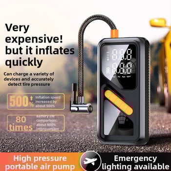 Φορητή ασύρματη αντλία αέρα αυτοκινήτου με ψηφιακή οθόνη – 12V, 100W, 40 L/min, επαναφορτιζόμενη, γρήγορη πλήρωση