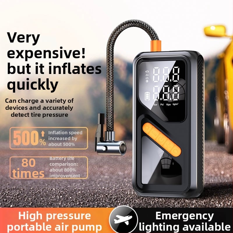 Φορητή ασύρματη αντλία αέρα αυτοκινήτου με ψηφιακή οθόνη – 12V, 100W, 40 L/min, επαναφορτιζόμενη, γρήγορη πλήρωση