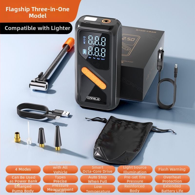 Φορητή ασύρματη αντλία αέρα αυτοκινήτου με ψηφιακή οθόνη – 12V, 100W, 40 L/min, επαναφορτιζόμενη, γρήγορη πλήρωση