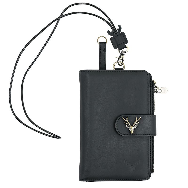 Kompaktna torbica za putovnicu i dokumente od prave kože, s više pretinaca za kartice, ultra lagan putni dodatak, platnena podstava