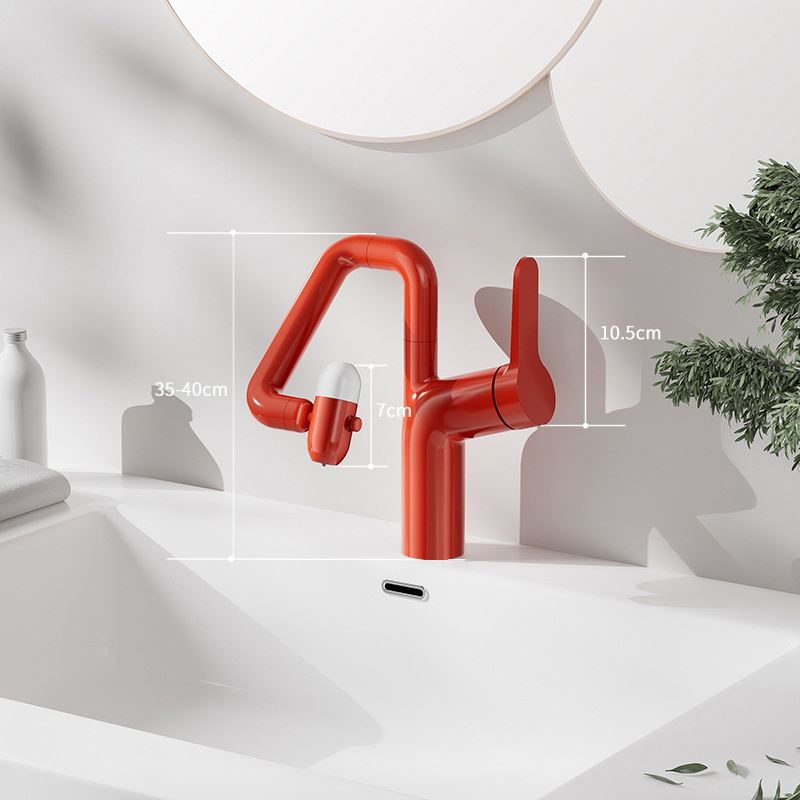 Издърпващ се мултифункционален смесител за умивалник, модел DF-928, меден корпус, керамичен дисков вентил, контрол топла/студена вода, работна температура 20–100 °C, марка ioss