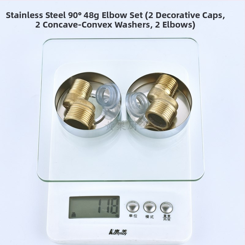 Nerezový sprchový spoj s 90° – reduktor, excentrický konektor, jednospojový spoj, 304 nerezová oceľ