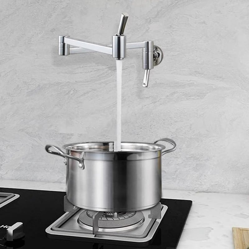 Goldsmith Кухненски смесител, меден корпус, стенен монтаж, отваряне с гаечен ключ, еднокамерна конструкция