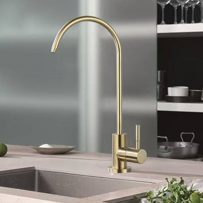 Кухненски кран за директно пиене на пречистена вода — неръждаема стомана, модел DBN-1255, само студена вода, 0–90°C, 0.5 Pa