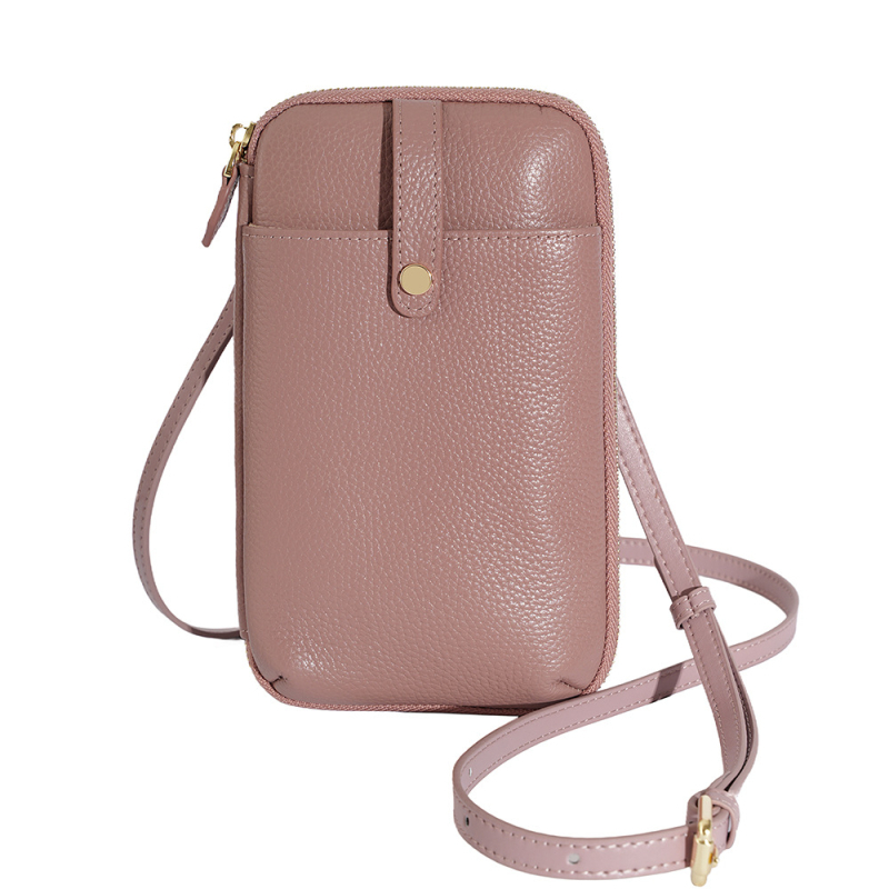 Modern Paul ženska kožna torbica za telefon — vertikalni kvadratni oblik, crossbody s zatvaračem na zip, unutarnja džep sa zipom