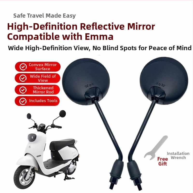 Elektromos kerékpár hátsó visszapillantó tükör, Nemzeti szabvány, Reflektív visszapillantó a tolatáshoz, 8 mm jobbmenet, Univerzális tartozék